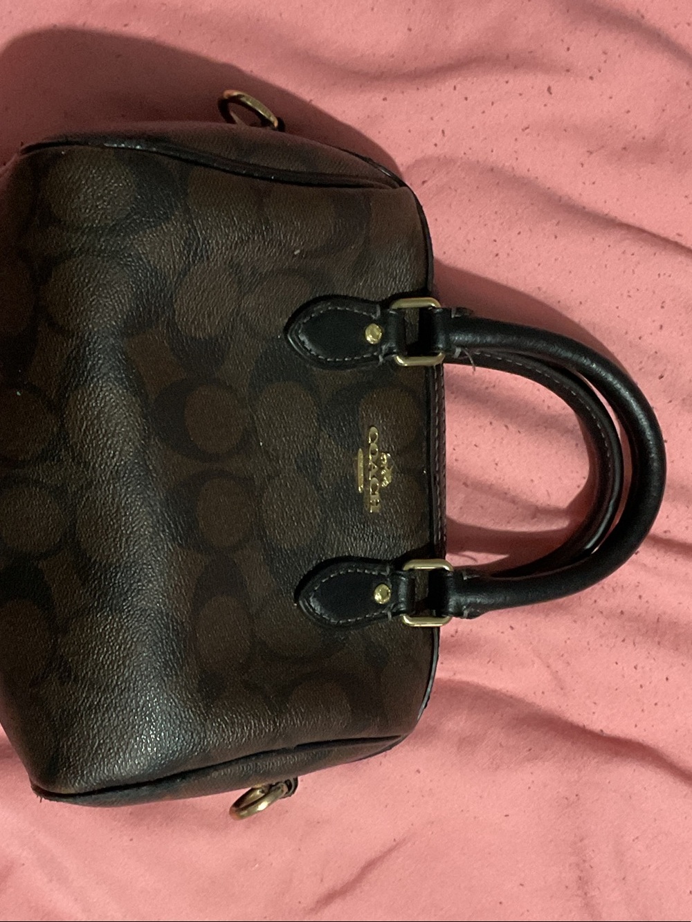 Coach Black Leather Mini Satchel with Gold Hardware - Picture 3 of 4